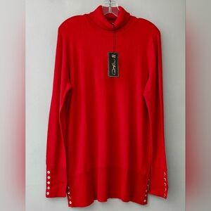 DG2 by Diane Gilman Ruby Turtleneck Lighter Knit Sweater,  Sz L